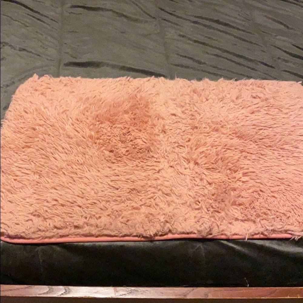 pink fuzzy bathroom rug!